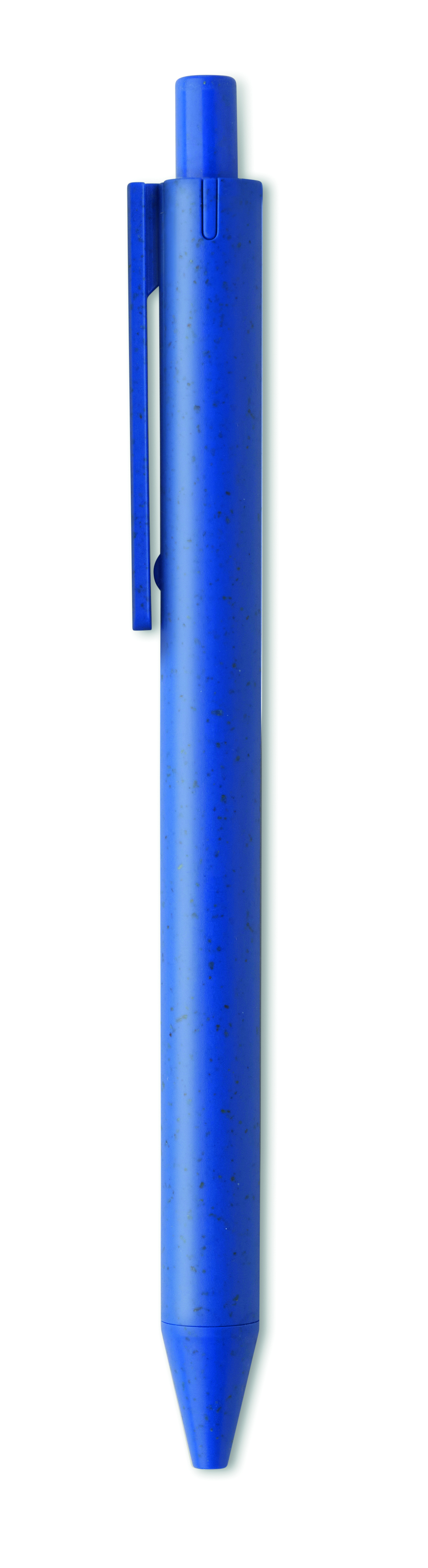 Stylo bille publicitaire paille de blé - Pecas Bleu royal